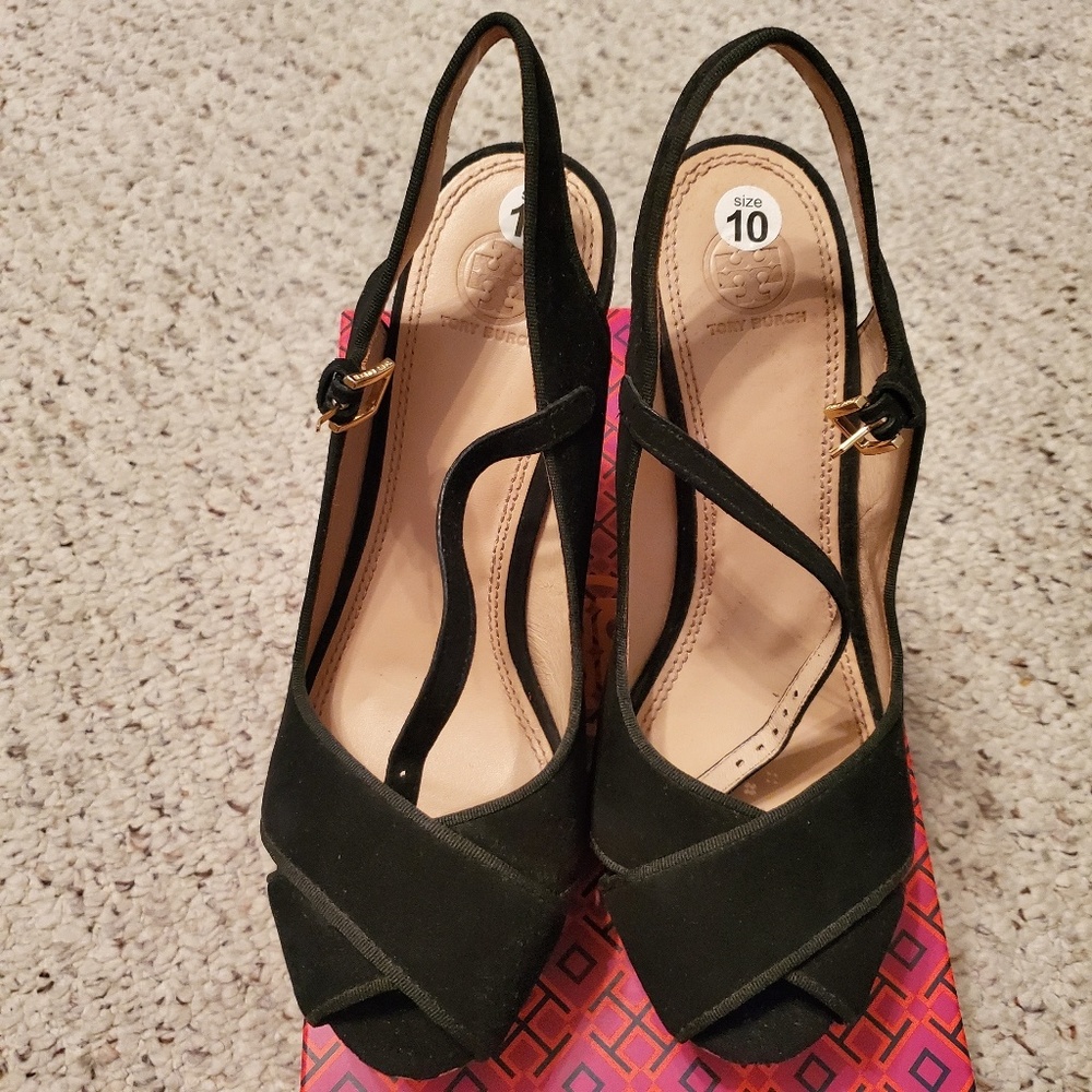 Black Suede with creme polka dot heel